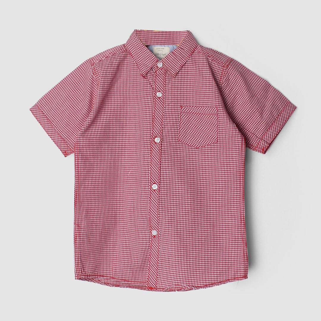 Delighted Red Themed Stylish Boys Casual Shirt Casual Shirt Iluvlittlepeople 9-12 Months Red Summer