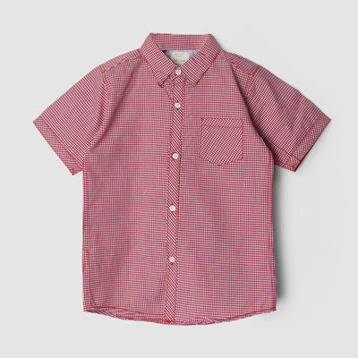 Delighted Red Themed Stylish Boys Casual Shirt Casual Shirt Iluvlittlepeople 9-12 Months Red Summer