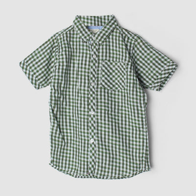 Urge Green Themed Stylish Boys Casual Shirt Casual Shirt Iluvlittlepeople 2-3 Years Green Summer
