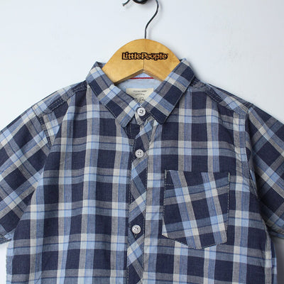 Sober Blue Themed Stylish Boys Casual Shirt Casual Shirt Iluvlittlepeople 