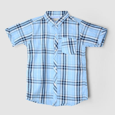 Sober Blue Themed Stylish Boys Casual Shirt Casual Shirt Iluvlittlepeople 2-3 Years Blue Summer