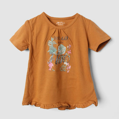 Modern Mustard Themed Girls T-Shirt T-Shirt Iluvlittlepeople 3-6 Months Mustard Summer