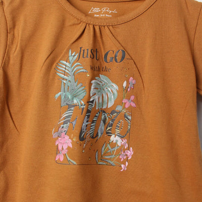 Modern Mustard Themed Girls T-Shirt T-Shirt Iluvlittlepeople 