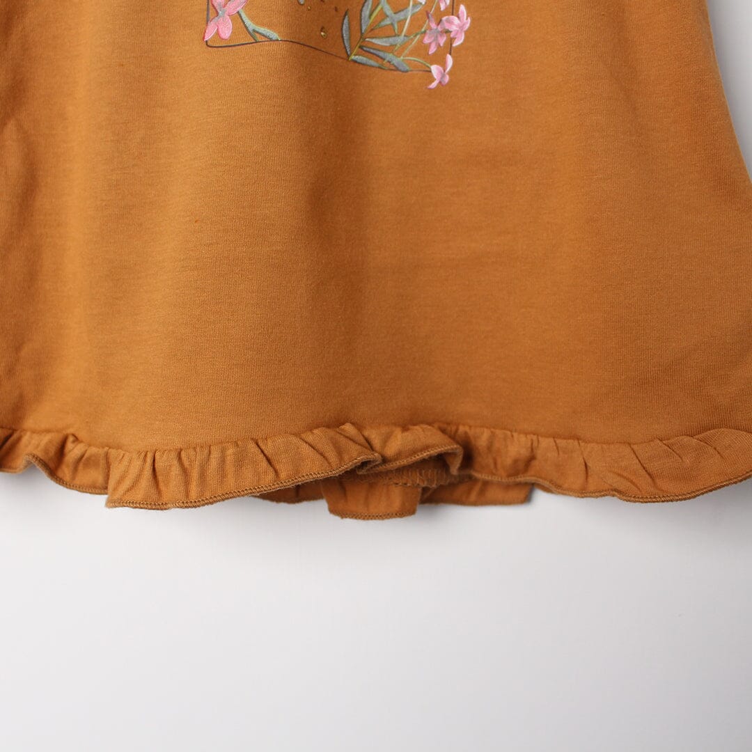 Modern Mustard Themed Girls T-Shirt T-Shirt Iluvlittlepeople 