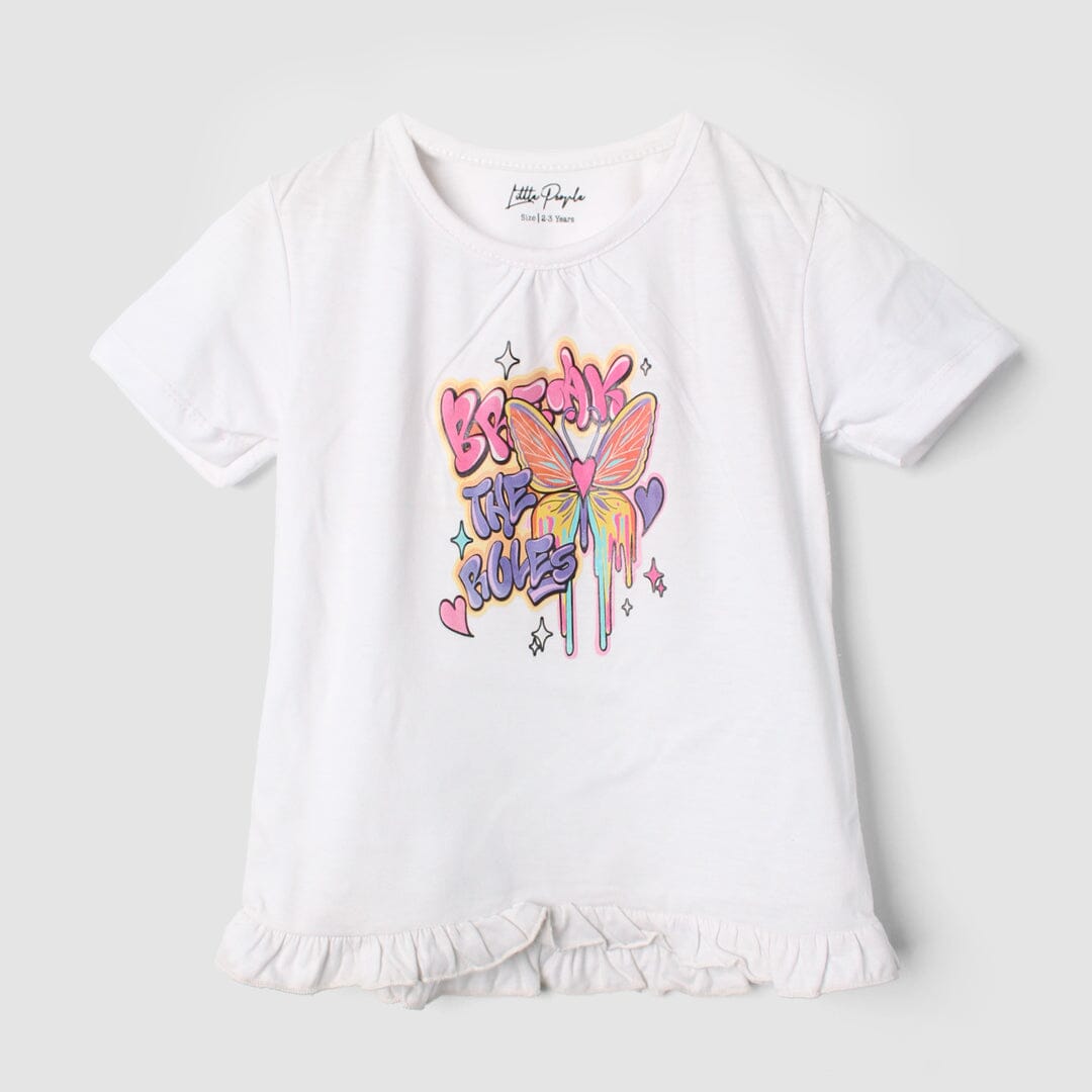 Unique White Themed Girls T-Shirt T-Shirt Iluvlittlepeople 3-6 Months White Summer