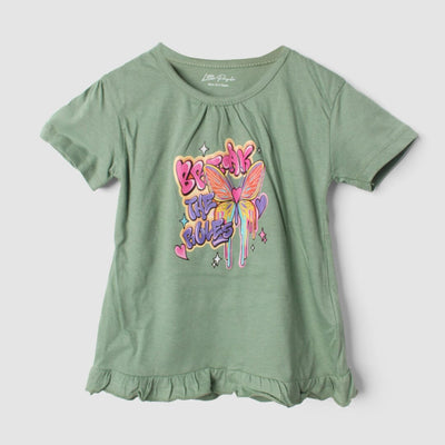 Fancy Green Themed Girls T-Shirt T-Shirt Iluvlittlepeople 3-6 Months Green Summer