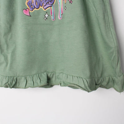 Fancy Green Themed Girls T-Shirt T-Shirt Iluvlittlepeople 