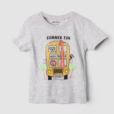 Voguish Grey Themed Boys T-Shirt T-Shirt Iluvlittlepeople 3-6 Months Grey Summer