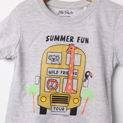 Voguish Grey Themed Boys T-Shirt T-Shirt Iluvlittlepeople 
