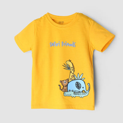 Stylish Yellow Themed Boys T-Shirt T-Shirt Iluvlittlepeople 3-6 Months Yellow Summer