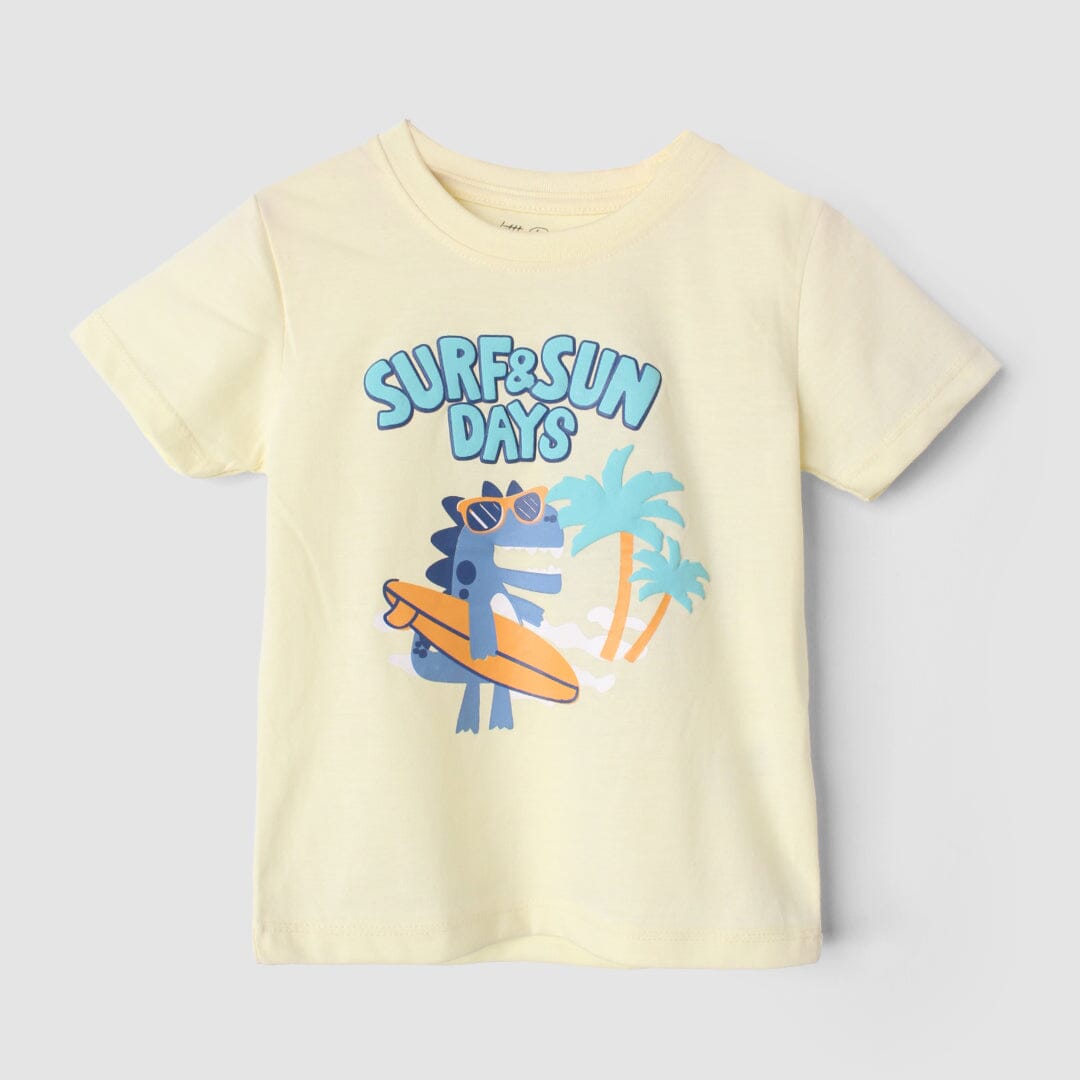 Modish Yellow Themed Boys T-Shirt T-Shirt Iluvlittlepeople 3-6 Months Yellow Summer