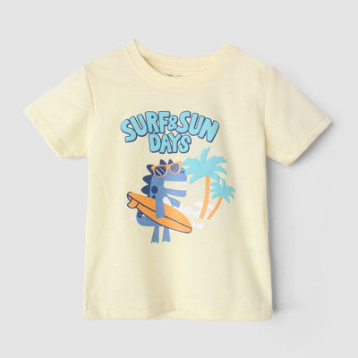 Modish Yellow Themed Boys T-Shirt T-Shirt Iluvlittlepeople 3-6 Months Yellow Summer