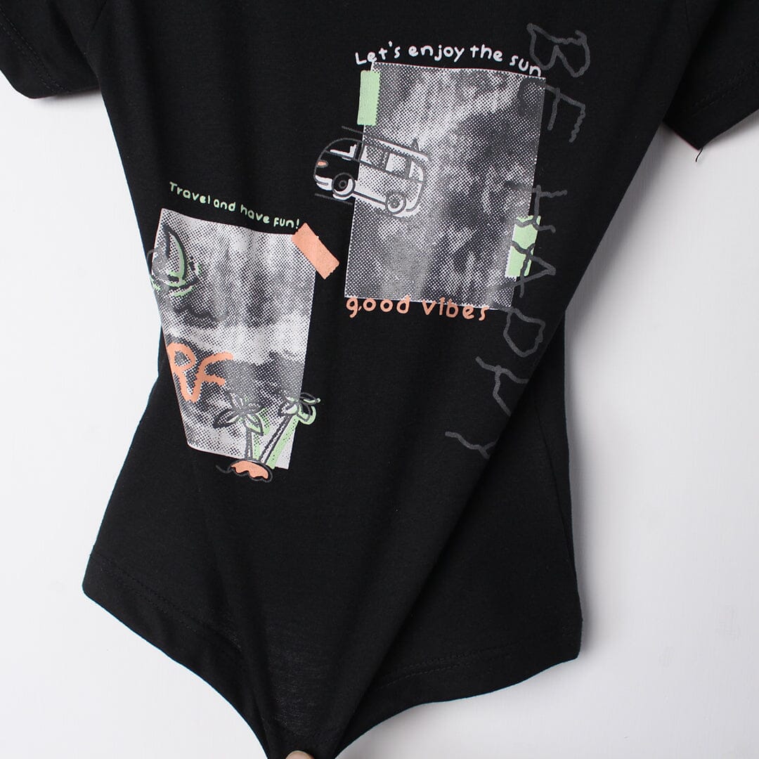 Desire Black Themed Boys T-Shirt T-Shirt Iluvlittlepeople 