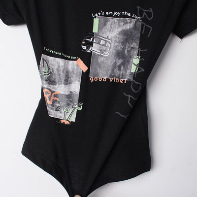 Desire Black Themed Boys T-Shirt T-Shirt Iluvlittlepeople 
