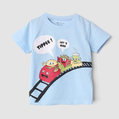 Desire Blue Themed Boys T-Shirt T-Shirt Iluvlittlepeople 3-6 Months Blue Summer