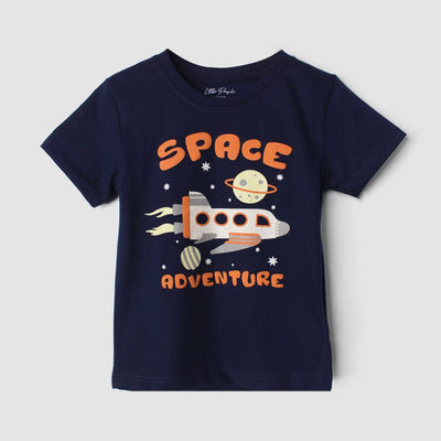 Modern Blue Themed Boys T-Shirt T-Shirt Iluvlittlepeople 3-6 Months Blue Summer