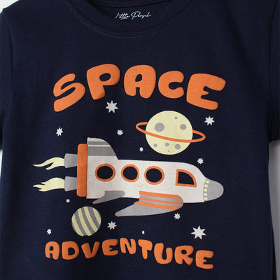 Modern Blue Themed Boys T-Shirt T-Shirt Iluvlittlepeople 