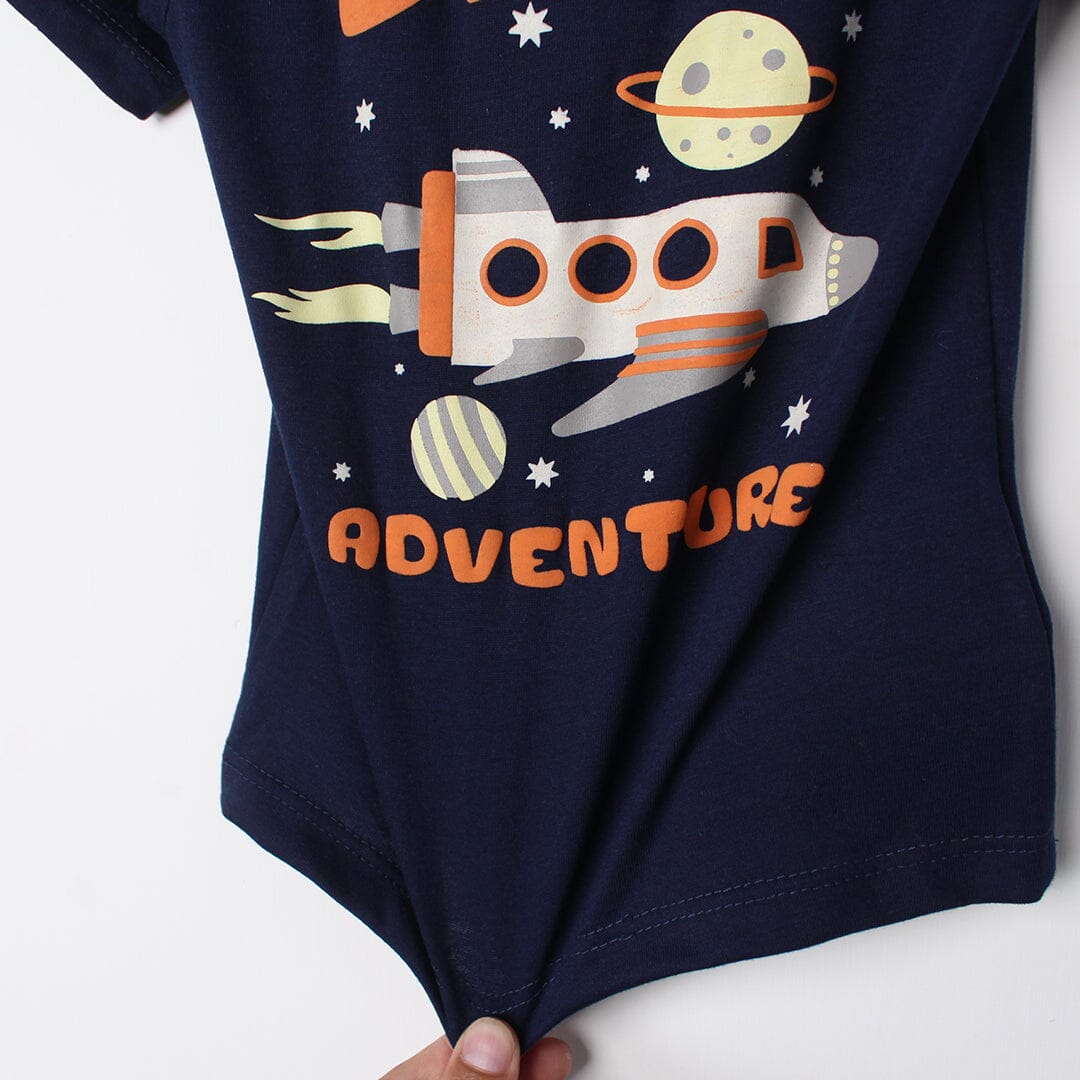Modern Blue Themed Boys T-Shirt T-Shirt Iluvlittlepeople 