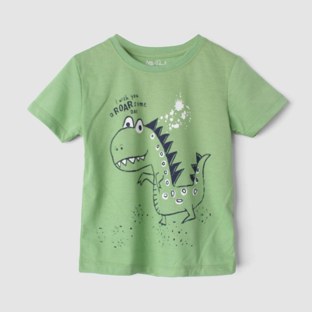 Stylish Green Themed Boys T-Shirt T-Shirt Iluvlittlepeople 3-6 Months Green Summer