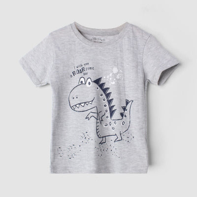 Voguish Grey Themed Boys T-Shirt T-Shirt Iluvlittlepeople 3-6 Months Grey Summer