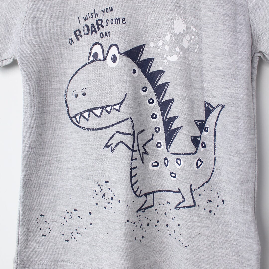 Voguish Grey Themed Boys T-Shirt T-Shirt Iluvlittlepeople 