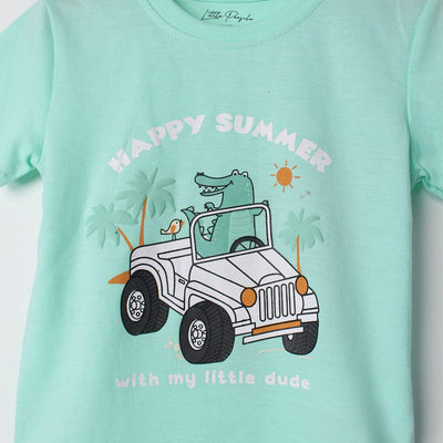 Decent Aqua Themed Boys T-Shirt T-Shirt Iluvlittlepeople 