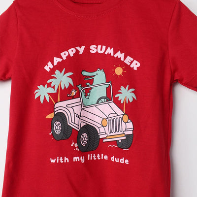 Dashing Red Themed Boys T-Shirt T-Shirt Iluvlittlepeople 