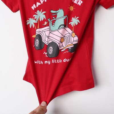 Dashing Red Themed Boys T-Shirt T-Shirt Iluvlittlepeople 
