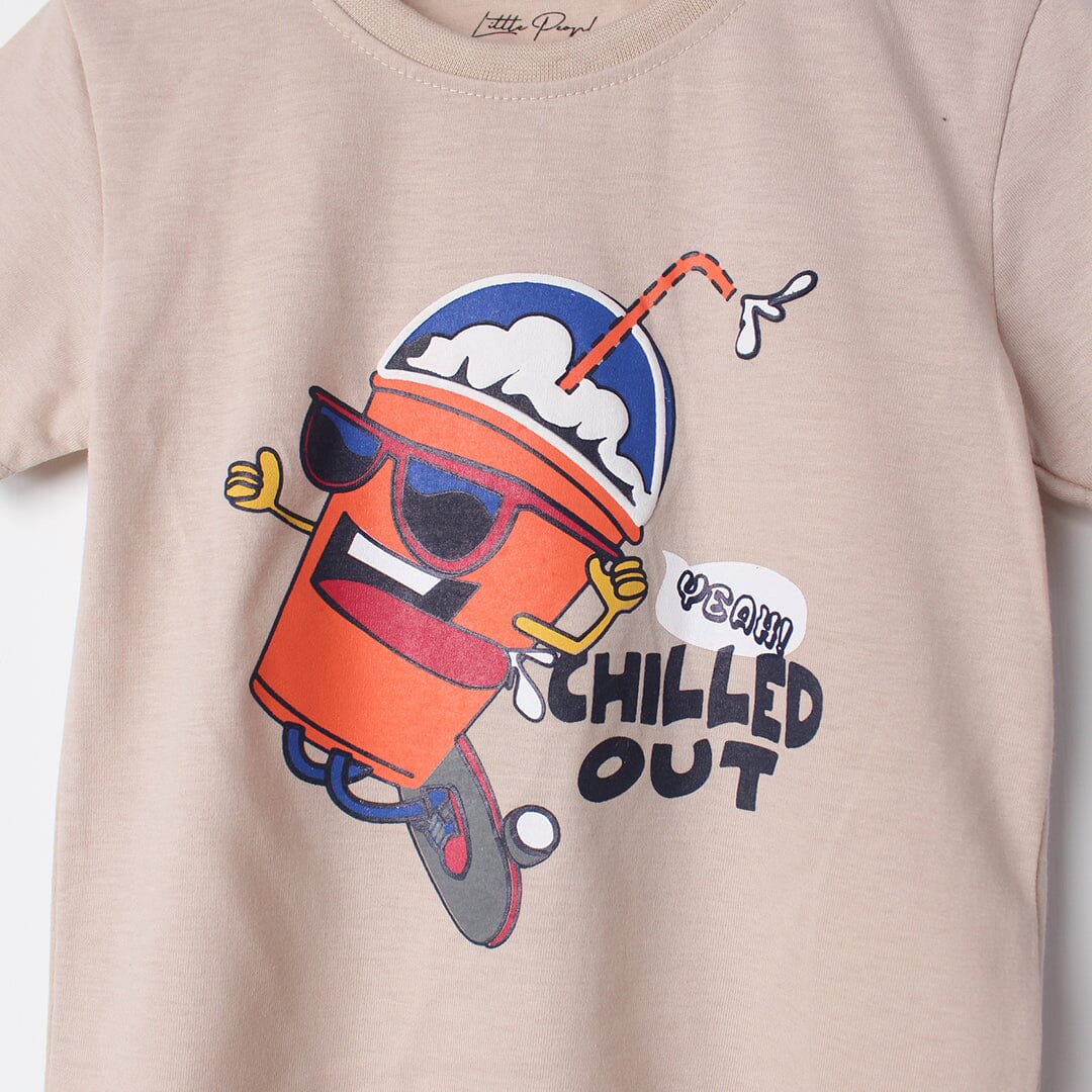 Crave Beige Themed Boys T-Shirt T-Shirt Iluvlittlepeople 