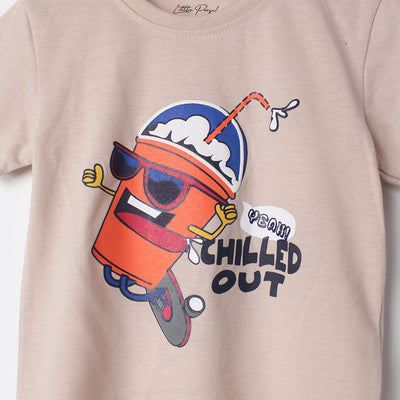 Crave Beige Themed Boys T-Shirt T-Shirt Iluvlittlepeople 