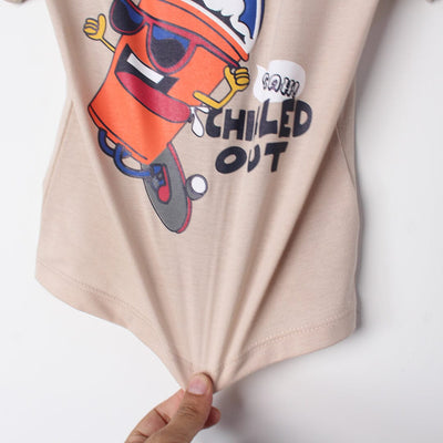 Crave Beige Themed Boys T-Shirt T-Shirt Iluvlittlepeople 