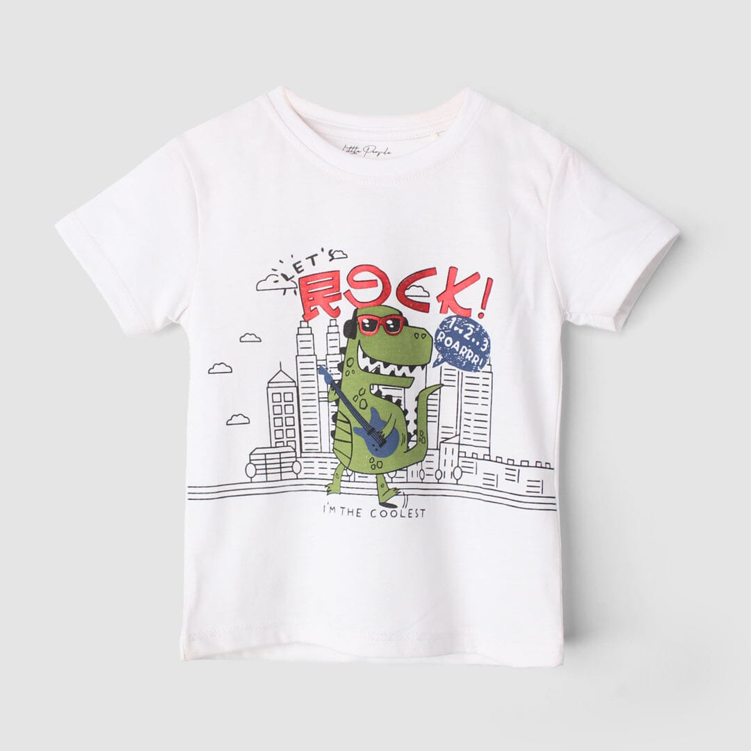 Smart White Themed Boys T-Shirt T-Shirt Iluvlittlepeople 3-6 Months White Summer