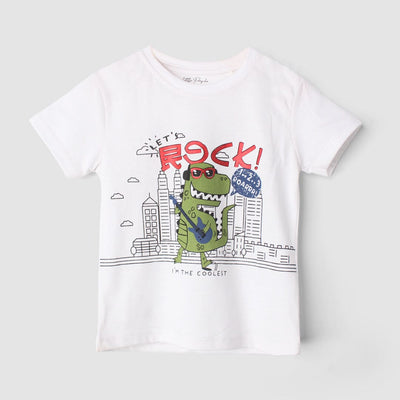 Smart White Themed Boys T-Shirt T-Shirt Iluvlittlepeople 3-6 Months White Summer