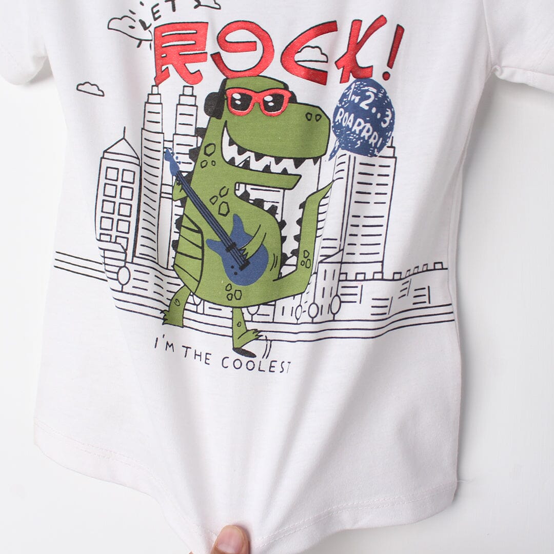 Smart White Themed Boys T-Shirt T-Shirt Iluvlittlepeople 