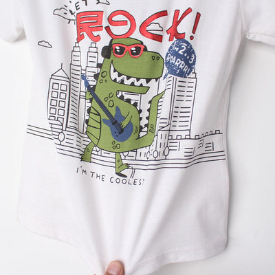 Smart White Themed Boys T-Shirt T-Shirt Iluvlittlepeople 