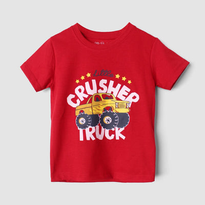 Stylish Red Themed Boys T-Shirt T-Shirt Iluvlittlepeople 3-6 Months Red Summer
