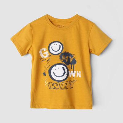 Stylish Yellow Themed Boys T-Shirt T-Shirt Iluvlittlepeople 3-6 Months Yellow Summer