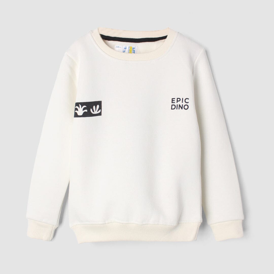 Inspire Off White Themed Boys Sweatshirt Sweatshirt Iluvlittlepeople 2-3 Years Off White Winter
