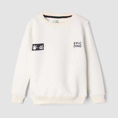 Inspire Off White Themed Boys Sweatshirt Sweatshirt Iluvlittlepeople 2-3 Years Off White Winter