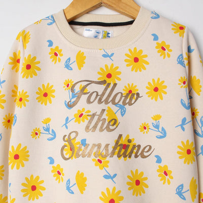 Stylish Off White Themed Girls Sweatshirt Sweatshirt Iluvlittlepeople 