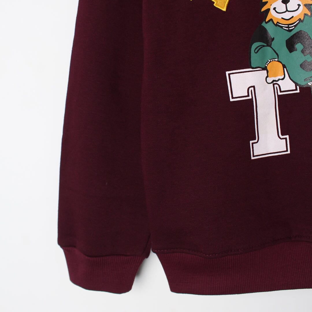 Stylish Maroon Themed Boys Sweatshirt Sweatshirt Iluvlittlepeople 