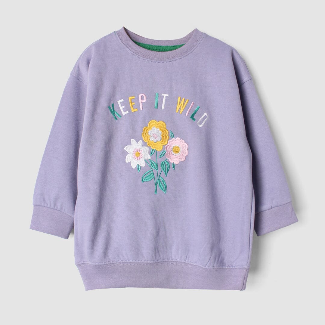 Indigo Purple Themed Girls Sweatshirt Sweatshirt Iluvlittlepeople 6-9 Months Purple Winter