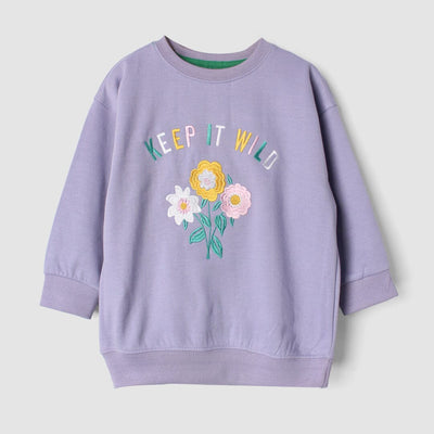 Indigo Purple Themed Girls Sweatshirt Sweatshirt Iluvlittlepeople 6-9 Months Purple Winter