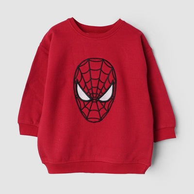 SpiderMan Themed Kids Sweatshirt Sweatshirt Iluvlittlepeople 6-9 Months Red Winter