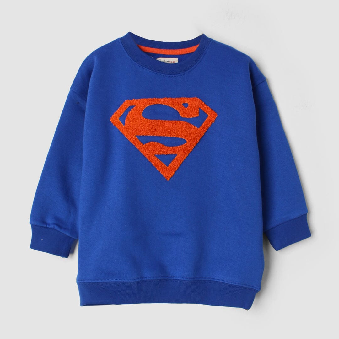 Inspired SuperMan Themed Kids Sweatshirt Sweatshirt Iluvlittlepeople 6-9 Months Blue Winter