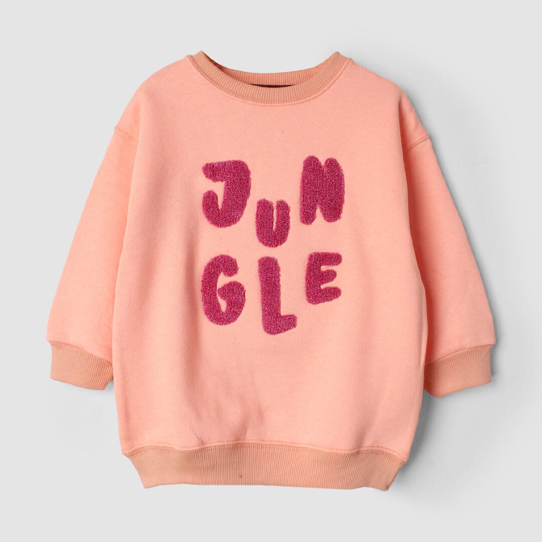 Coral Peach Themed Girls Sweatshirt Sweatshirt Iluvlittlepeople 6-9 Months Peach Winter