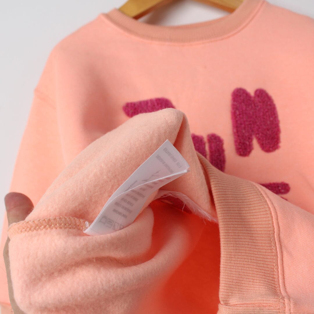 Coral Peach Themed Girls Sweatshirt Sweatshirt Iluvlittlepeople 