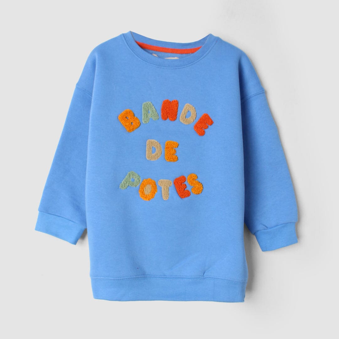 Azure Blue Themed Kids Sweatshirt Sweatshirt Iluvlittlepeople 6-9 Months Blue Winter