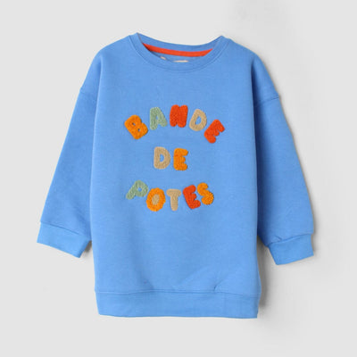 Azure Blue Themed Kids Sweatshirt Sweatshirt Iluvlittlepeople 6-9 Months Blue Winter