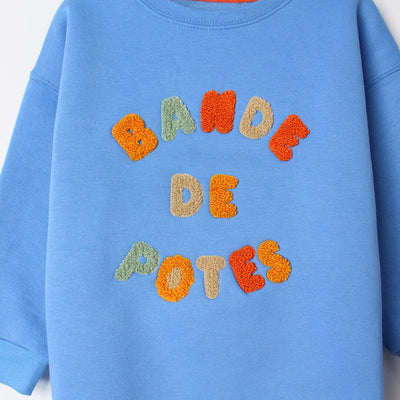 Azure Blue Themed Kids Sweatshirt Sweatshirt Iluvlittlepeople 